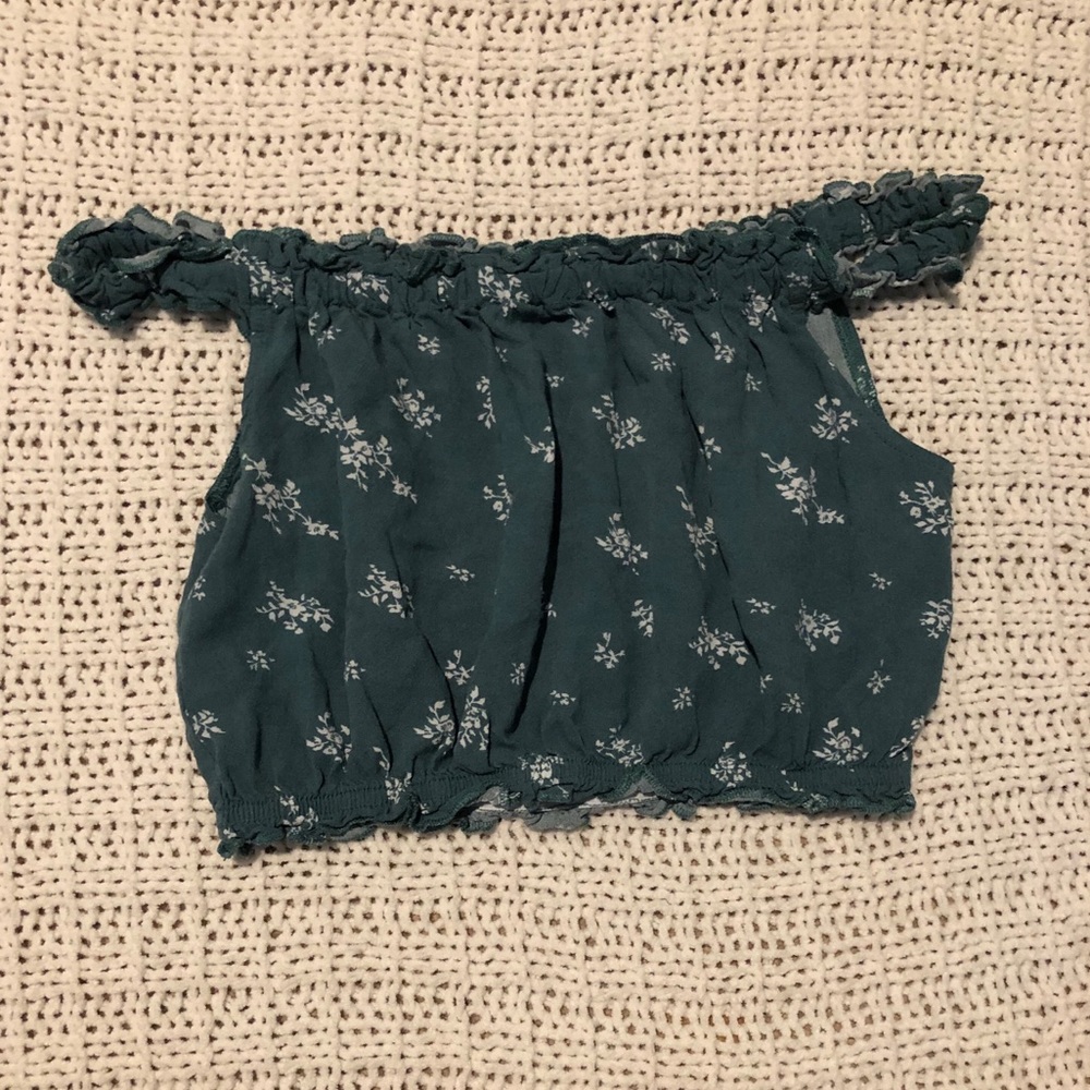PacSun (L.A. Hearts) Floral Green Crop Top